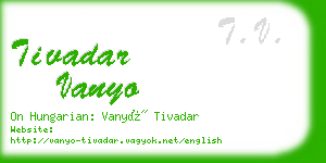 tivadar vanyo business card